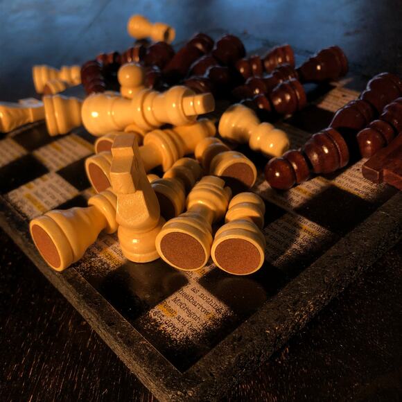 Scrapbook Chess Set - Highlighted Newspaper - Picture 11 of 12